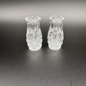 Gorham Full Lead Clear Crystal Althea Salt and Pepper Shakers Set German Made 3"